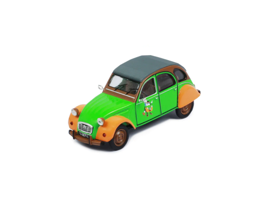 IXO CLC374N Citroen 2CV - Green / Orange - 1/43 Diecast Car Scale Model