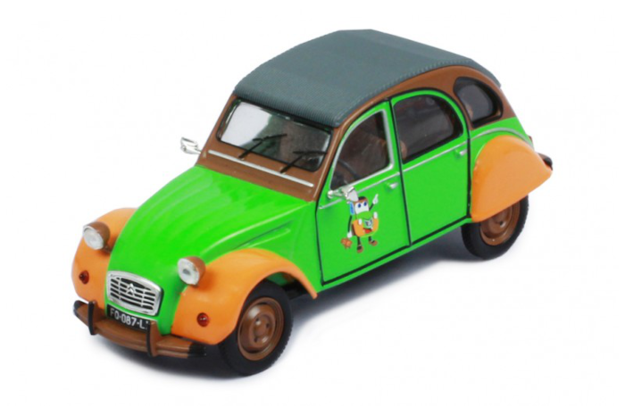 IXO CLC374N Citroen 2CV - Green / Orange - 1/43 Diecast Car Scale Model