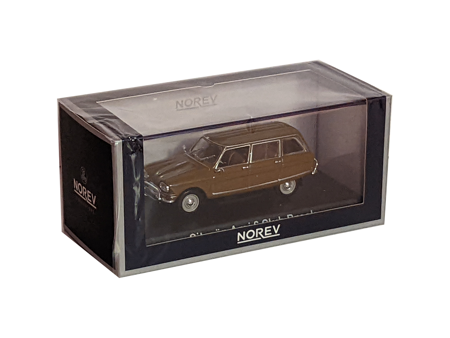 Picture of a boxed Norev Citroen Ami 6 Club break in Gold.