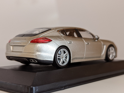 Minichamps Dealer Porsche Panamera - Metallic Silver - 1/43 Diecast Car Scale Model